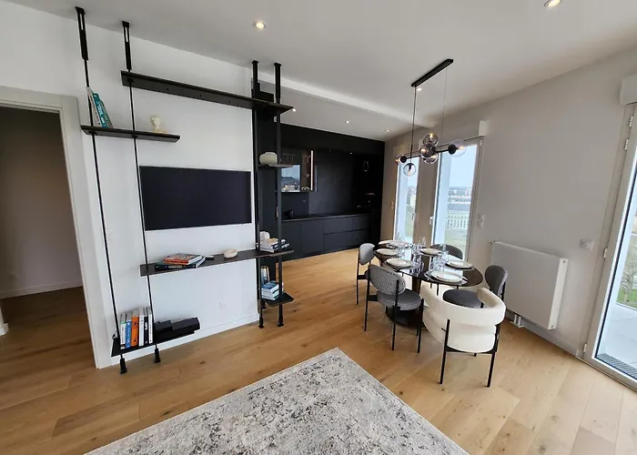 아파트 Le Davs - Splendide Avec Vue Panoramique - Salle De Sport Et Parking Gratuit 캉